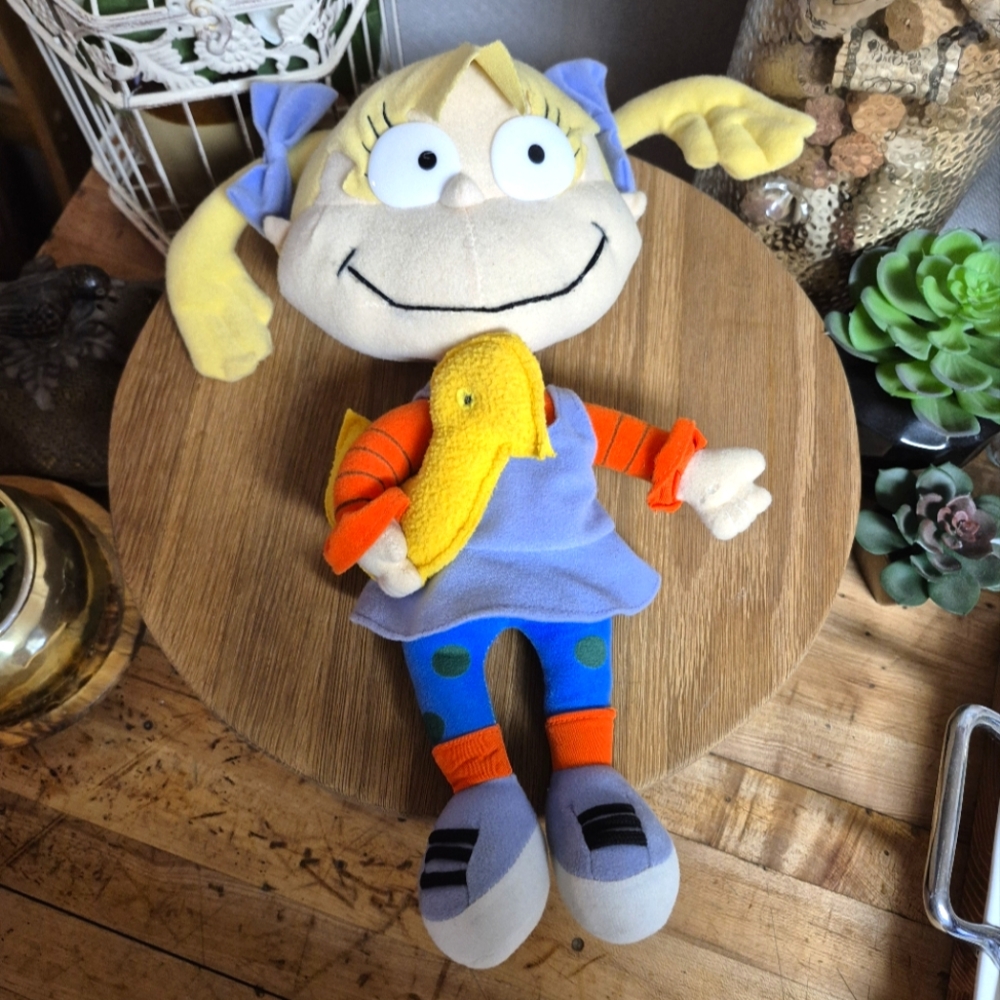 ❤️‍🔥 Vintage Nickelodeon Rugrats Large Plush Angelica Doll Toy 14"